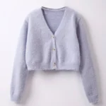 Girls Fluffy Knit Cardigan