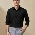 Men Solid Button Front Shirt