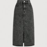 Teen Girl Split Hem Denim Skirt