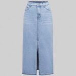 Teenage Girls’ Slit Straight Denim Skirt